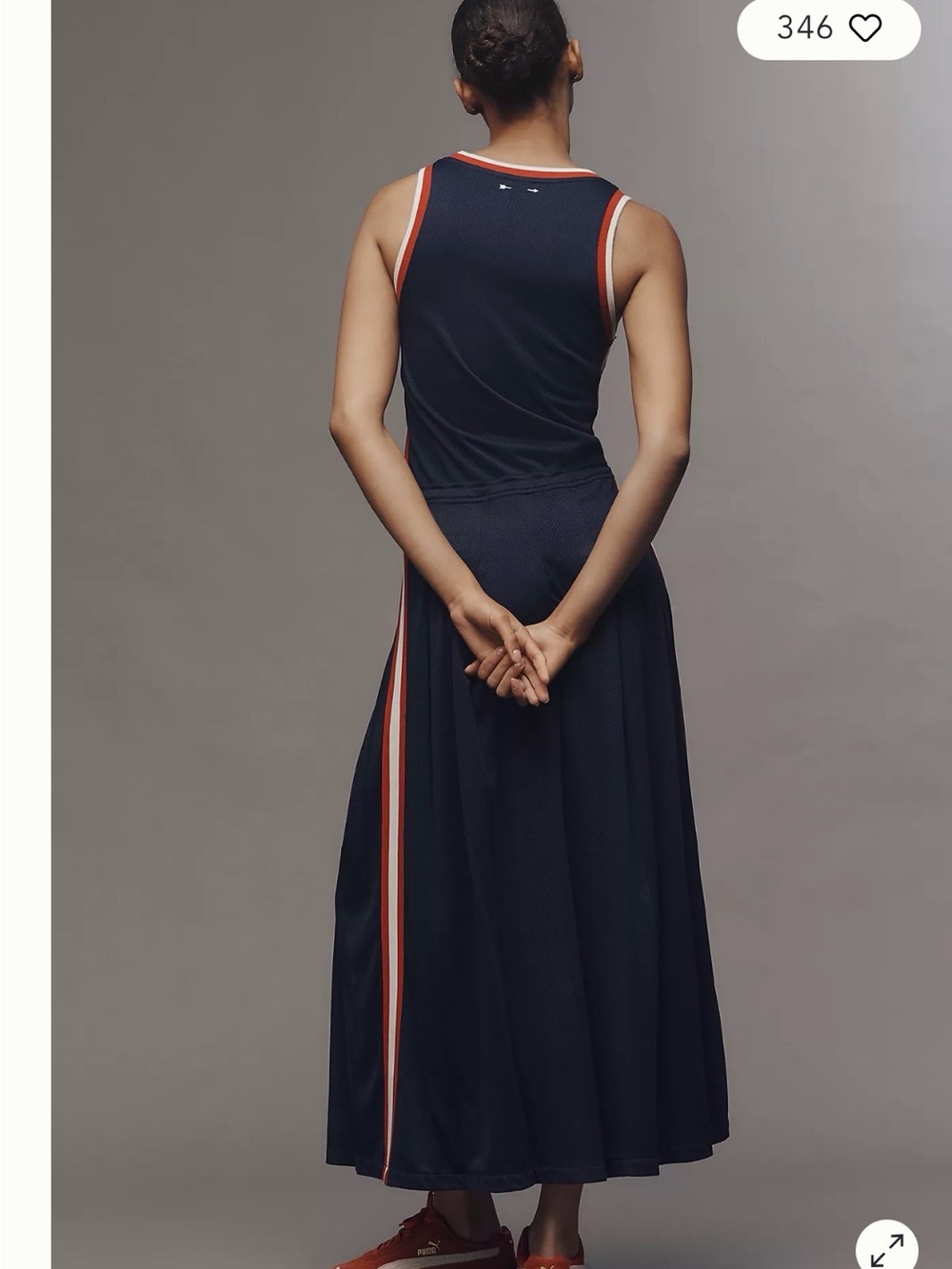 The Upside Navy Maxi Dress with Red and White Trim - Picture 9 of 9